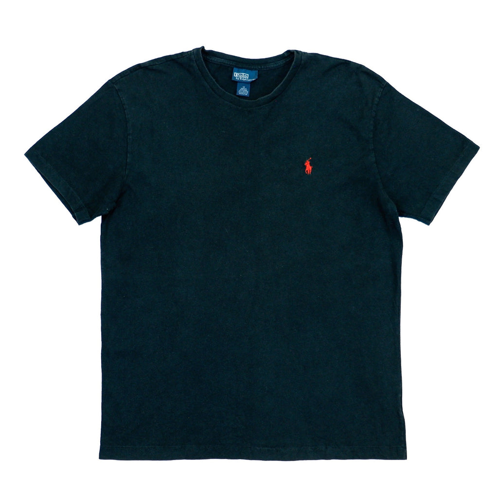 Ralph Lauren (Polo) - Black T-Shirt 1990s Medium Vintage Retro 