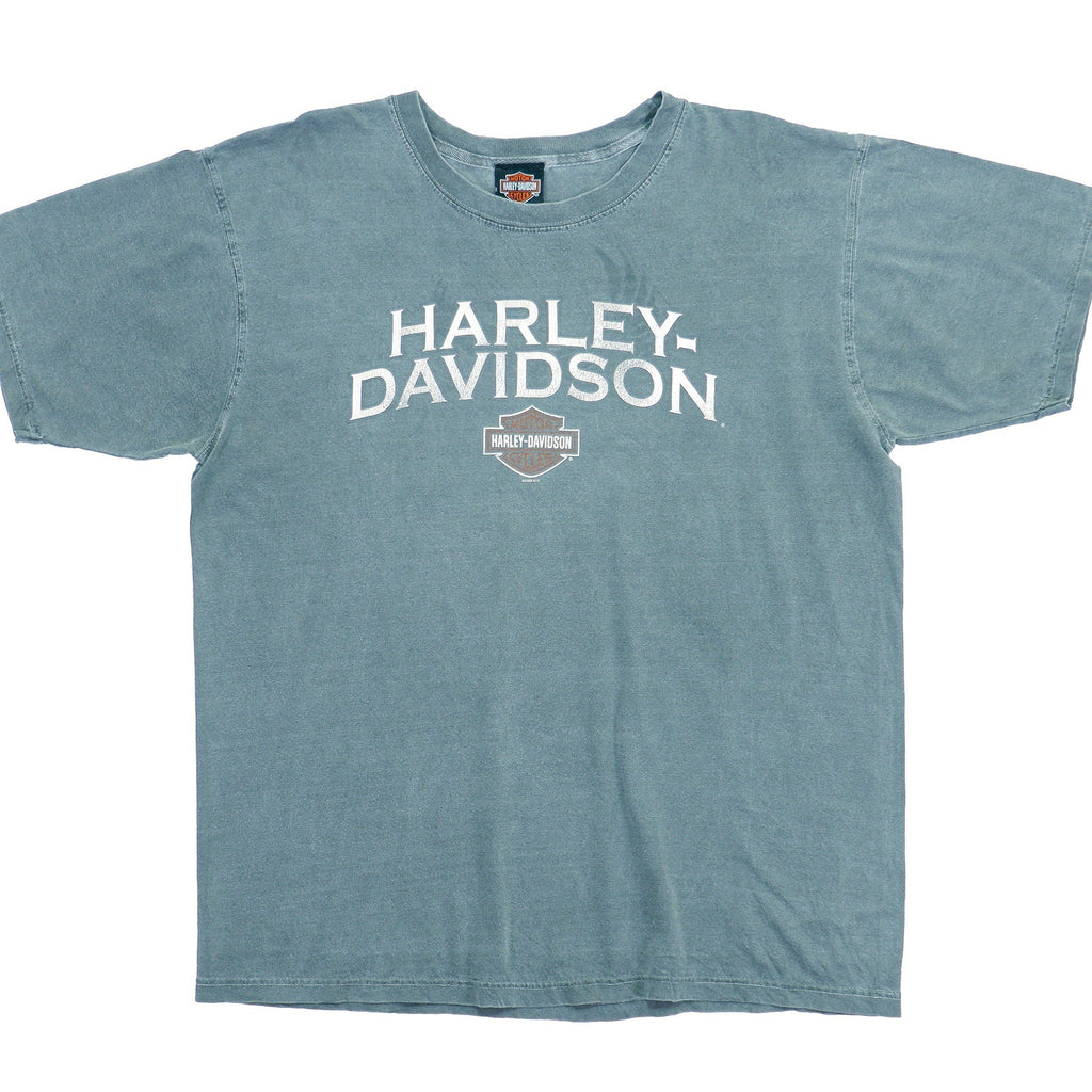 Harley Davidson - Grey Spell-Out T-Shirt 1990s Large Vintage Retro