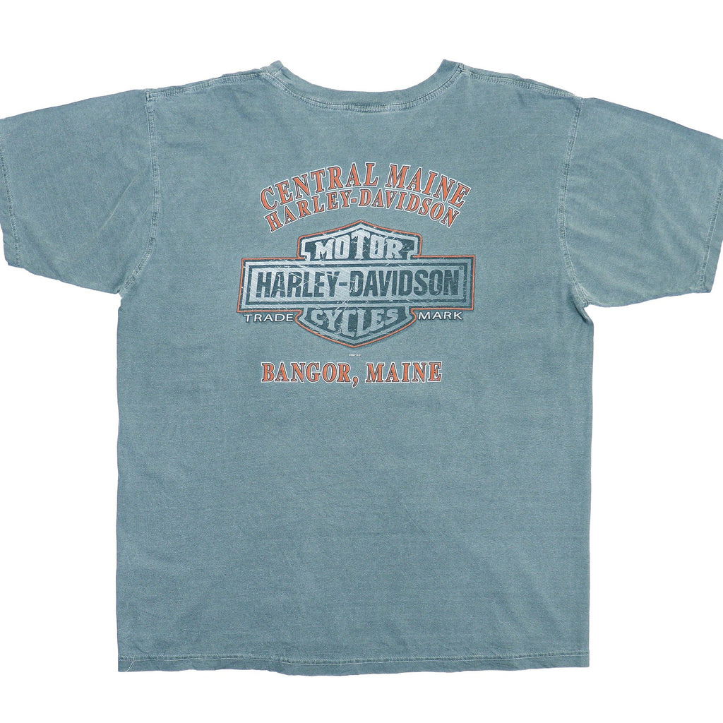 Harley Davidson - Grey Spell-Out T-Shirt 1990s Large Vintage Retro